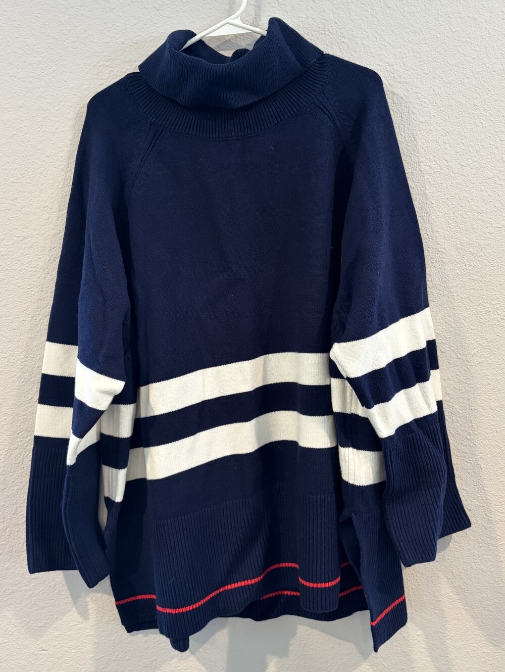 NEW Universal Standard Womens Classic Blue White Stripe Nautical Sweater Size XL